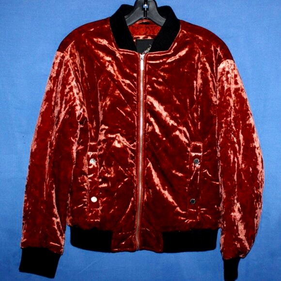 Collection B New York Velvet Bomber Jacket S - Picture 1 of 6